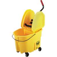 Ensemble de seau pour vadrouille et essoreuse WaveBrake, Pression vers le bas, 8,75 gal. US (35 pintes), Jaune Absolute Business Supply