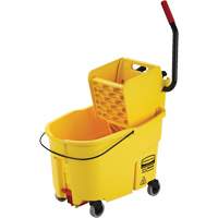 Ensemble de seau pour vadrouille et essoreuse WaveBrake, Pression lat&eacute;rale, 11 gal. US (44 pintes), Jaune Absolute Business Supply