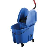 Ensemble de seau pour vadrouille et essoreuse WaveBrake, Pression vers le bas, 8,75 gal. US (35 pintes), Bleu Absolute Business Supply