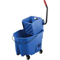Ensemble de seau pour vadrouille et essoreuse WaveBrake, Pression lat&eacute;rale, 8,75 gal. US (35 pintes), Bleu Absolute Business Supply