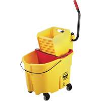 Ensemble de seau pour vadrouille et essoreuse WaveBrake, Pression lat&eacute;rale, 8,75 gal. US (35 pintes), Jaune Absolute Business Supply