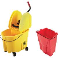 Ensemble de seau pour vadrouille et essoreuse WaveBrake, Pression vers le bas, 8,75 gal. US (35 pintes), Jaune Absolute Business Supply