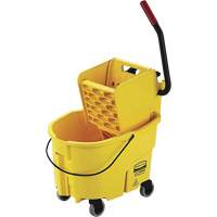 Seau pour vadrouille et essoreuse WaveBrake, Pression lat&eacute;rale, 6,5 gal. US (26 pintes), Jaune Absolute Business Supply