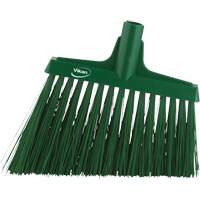 Angle Broom Head, X-Coarse Bristles, 12", Polyester, Green Absolute Business Supply