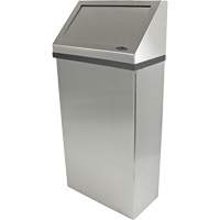 Wall Mounted Waste Receptacle, Stainless Steel, 13.2 US gal. Absolute Business Supply