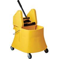 Ensemble de seau pour vadrouille et essoreuse Champ, Pression vers le bas, 7,5 gal. US (30 pintes), Jaune Absolute Business Supply