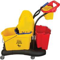Chariot &agrave; vadrouille multifonction, Pression vers le bas, 9,5 gal. US (38 pintes), Jaune Absolute Business Supply