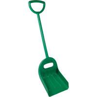 Pelle large &agrave; double prise, Lame 14" x 18", Longueur de 47-1/2", Plastique, Vert Absolute Business Supply