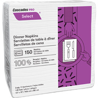 Pro Select&reg; 1/8 Fold Dinner Napkin, 2 Ply, 15" x 16" Absolute Business Supply