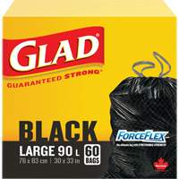 90L Garbage Bags, Regular, 30" W x 33" L, Black Absolute Business Supply