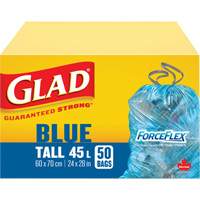 45L Recycling Bags, Regular, 24" W x 28" L, Blue Absolute Business Supply