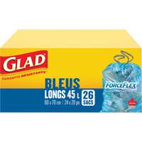 45L Recycling Bags, Regular, 24" W x 28" L, Blue Absolute Business Supply