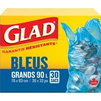 45L Recycling Bags, Regular, 30" W x 33" L, Blue Absolute Business Supply