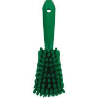 Short-Handled Washing Brush, Soft Bristles, 10-1/2" Long, Green Absolute Business Supply