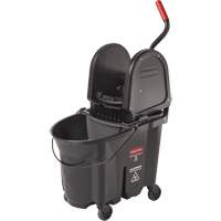 Seau et essoreuse Wavebrake, Pression vers le bas, 8,75 gal. US (35 pintes), Noir Absolute Business Supply