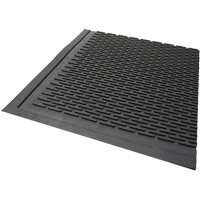 Tapis dext&eacute;rieur, Caoutchouc, Grattoir Type, Motif Plein, 3' x 5', Noir Absolute Business Supply