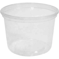 MicroGourmet 16 oz. Clear Deli Container without Lid, Plastic, Round Absolute Business Supply