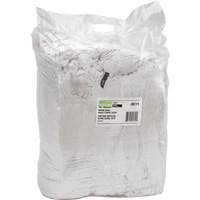 Chiffons fabriqu&eacute;s &agrave; partir de mat&eacute;riaux recycl&eacute;s, Coton, Blanc, 25 lb Absolute Business Supply