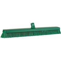 Heavy-Duty Push Broom, Fine/Stiff Bristles, 24", Green Absolute Business Supply