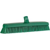 Push Broom Head, Fine/Stiff Bristles, 16-1/2", Polyester/Polypropylene, Green Absolute Business Supply