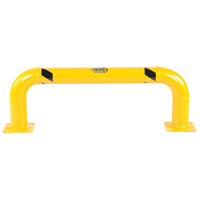 Garde-corps &agrave; profil bas pour rayonnages, 4' la x 1,4' h, Jaune Absolute Business Supply
