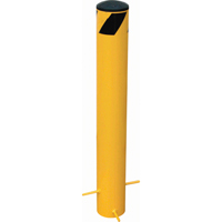 Pour-In-Place Bollards, Steel, 35" H x 5-9/16" W, Yellow Absolute Business Supply