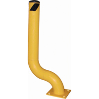 Offset Bollard, Steel, 36-1/8" H x 8" W, Yellow Absolute Business Supply