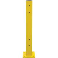 Poteau double pour barri&egrave;re de s&eacute;curit&eacute;, Acier, 5" lo x 44" h, Jaune s&eacute;curit&eacute; OSHA Absolute Business Supply