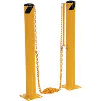 Dock Chain Barrier Bollard System, Steel, 42" H x 6-5/8" W, Yellow Absolute Business Supply