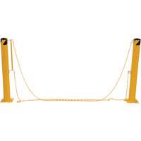 Dock Chain Barrier Bollard System, Steel, 42" H x 6-5/8" W, Yellow Absolute Business Supply