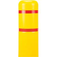 Capuchon en poly&eacute;thyl&egrave;ne pour borne de protection, 4-1/2" dia. x 52" l, Rouge/Jaune Absolute Business Supply
