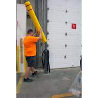 Capuchon en poly&eacute;thyl&egrave;ne pour borne de protection, 4-1/2" dia. x 52" l, Rouge/Jaune Absolute Business Supply