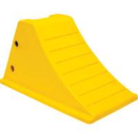 Wheel Chocks with Aluminum Tread, Polyurethane, Safety Yellow, 11-1/4" W x 21" D x 12-1/4" H Absolute Business Supply