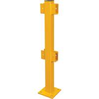Poteau en ligne pour garde-corps l&eacute;gers, Acier, 42" h, Jaune s&eacute;curit&eacute; OSHA Absolute Business Supply