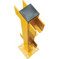 Poteau en ligne pour garde-corps l&eacute;gers, Acier, 42" h, Jaune s&eacute;curit&eacute; OSHA Absolute Business Supply