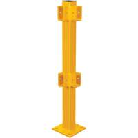 Poteau de coin pour garde-corps l&eacute;gers, Acier, 42" h, Jaune s&eacute;curit&eacute; OSHA Absolute Business Supply