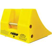70 Ton Large Equipment Wheel Chock with Handle, Urethane, Yellow Absolute Business Supply