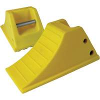 40 Ton Large Equipment Wheel Chock with Grip Pads, Urethane, Yellow Absolute Business Supply