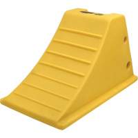 75 Ton Large Equipment Wheel Chock with Grip Pads, Urethane, Yellow Absolute Business Supply