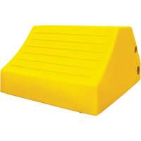 165 Ton Large Equipment Wheel Chock with Handle & Hole, Urethane, Yellow Absolute Business Supply