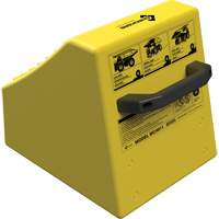 Cale de roue ultra-robuste pour l'exploitation mini&egrave;re Checkers Safety sans support, PEHD, Jaune, 14-1/2" la x 17-1/2" p x 16" h Absolute Business Supply