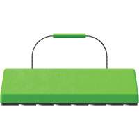 Cale de roue pour avion Checkers Safety SafeRay avec poign&eacute;e &agrave; c&acirc;ble & patin en caoutchouc, Ur&eacute;thane, Vert fluorescent, 24" la x 8" p x 6" h Absolute Business Supply