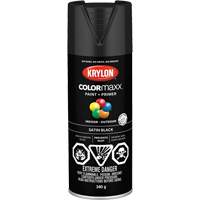 COLORmaxx Paint + Primer, Black, Semi-Flat, 12 oz., Aerosol Can Absolute Business Supply