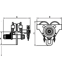 Adjustable Trolleys, 1000 lbs. (0.5 tons) Capacity, 2-11/16" - 5-1/4" Absolute Business Supply