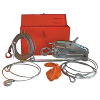 Tirfor&reg; Wire Rope Hoist TU128 Rescue Kit, 7/16" Wire Diameter, 4000  lbs. (2 tons) Capacity Absolute Business Supply