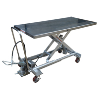 Table &eacute;l&eacute;vatrice &agrave; ciseaux hydraulique pneumatique, Acier inoxydable, 63" lo x 31-1/2" la, Cap. 1000 lb Absolute Business Supply
