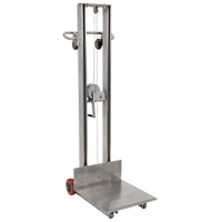Platform Lift Stacker, Hand Winch Operated, 400 lbs. Capacity, 58" Max Lift Absolute Business Supply