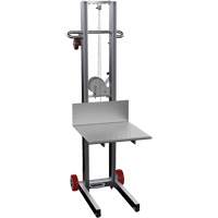 Platform Lift Stacker, Hand Winch Operated, 400 lbs. Capacity, 58" Max Lift Absolute Business Supply