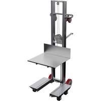 Platform Lift Stacker, Hand Winch Operated, 400 lbs. Capacity, 60" Max Lift Absolute Business Supply