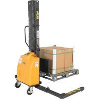 Narrow Mast Powered Lift Stacker, Electric Operated, 1000 lbs. Capacity, 63" Max Lift Absolute Business Supply